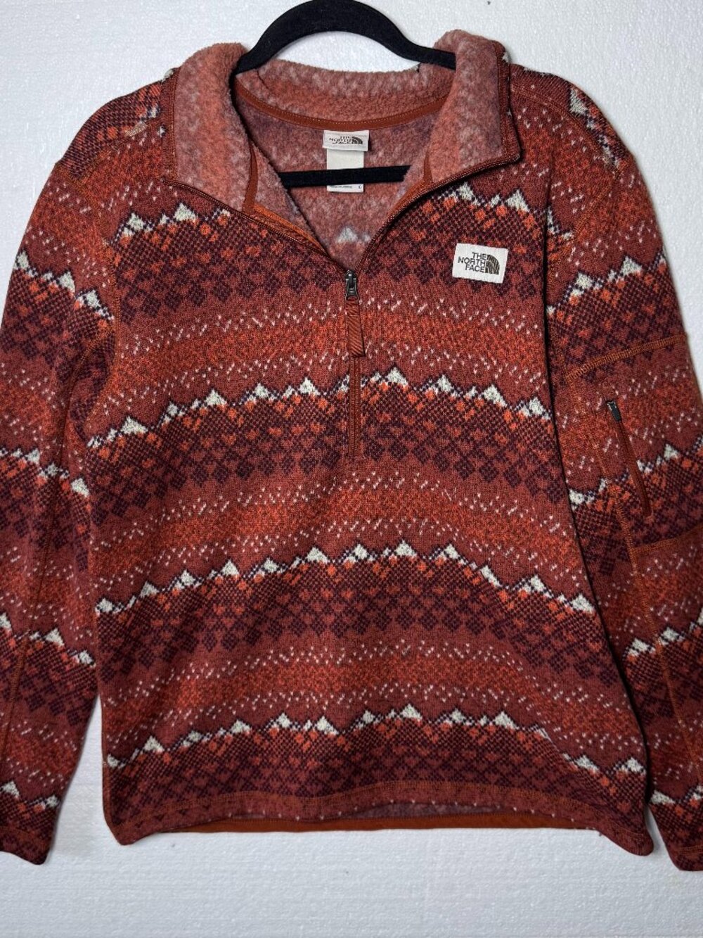 The North Face Mens Size L Gordon Lyons Aztec Fleece Half Zip Pullover Mountain